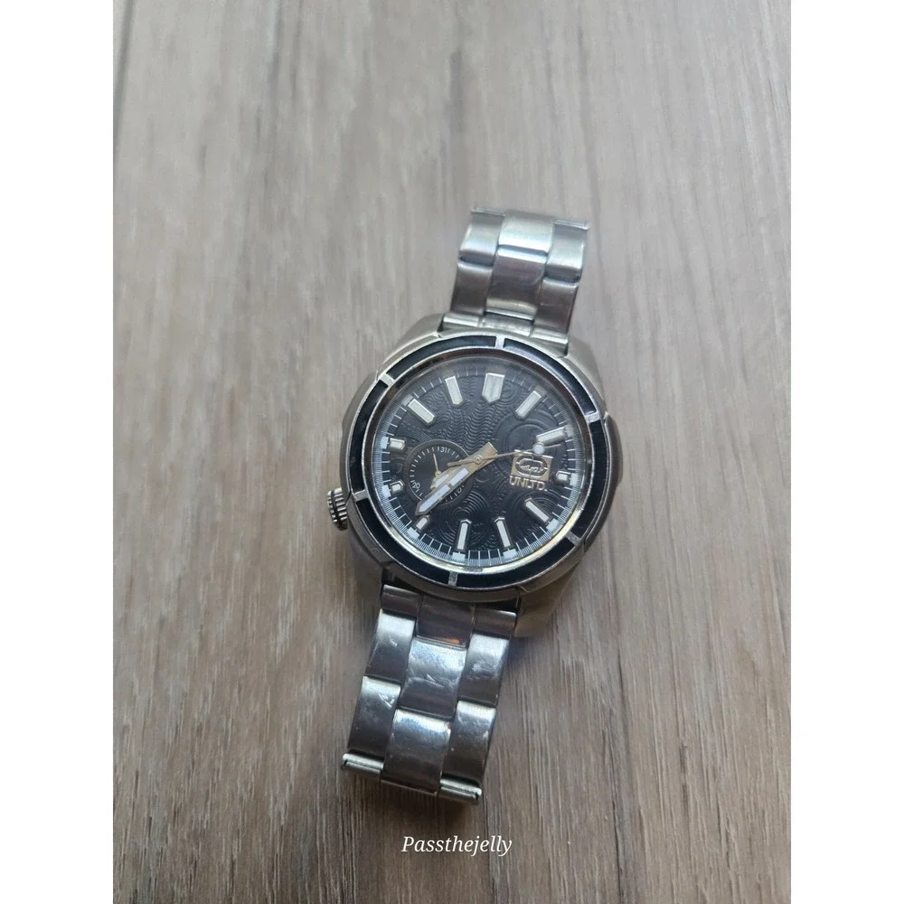 Ecko Unltd Watch Mens ET5039GI Black Textured Dial Stainless‎ Steel Quartz Y2K